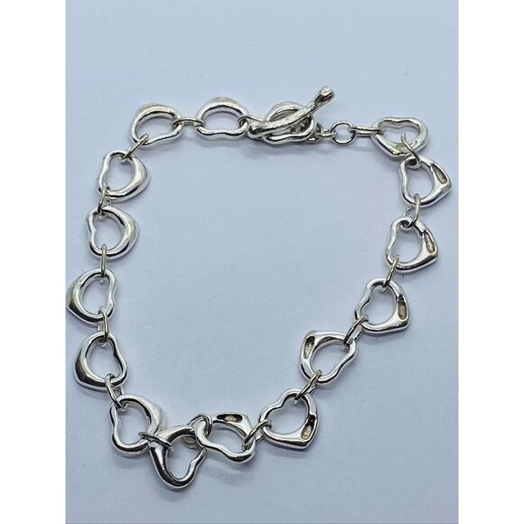 Tiffany & Co Silver Open Heart Link Bracelet Elsa Peretti - Picture 1 of 10